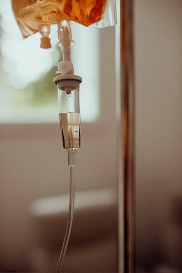 IV infusion in progress at Juvenescence Wellness, Lake Cowichan BC